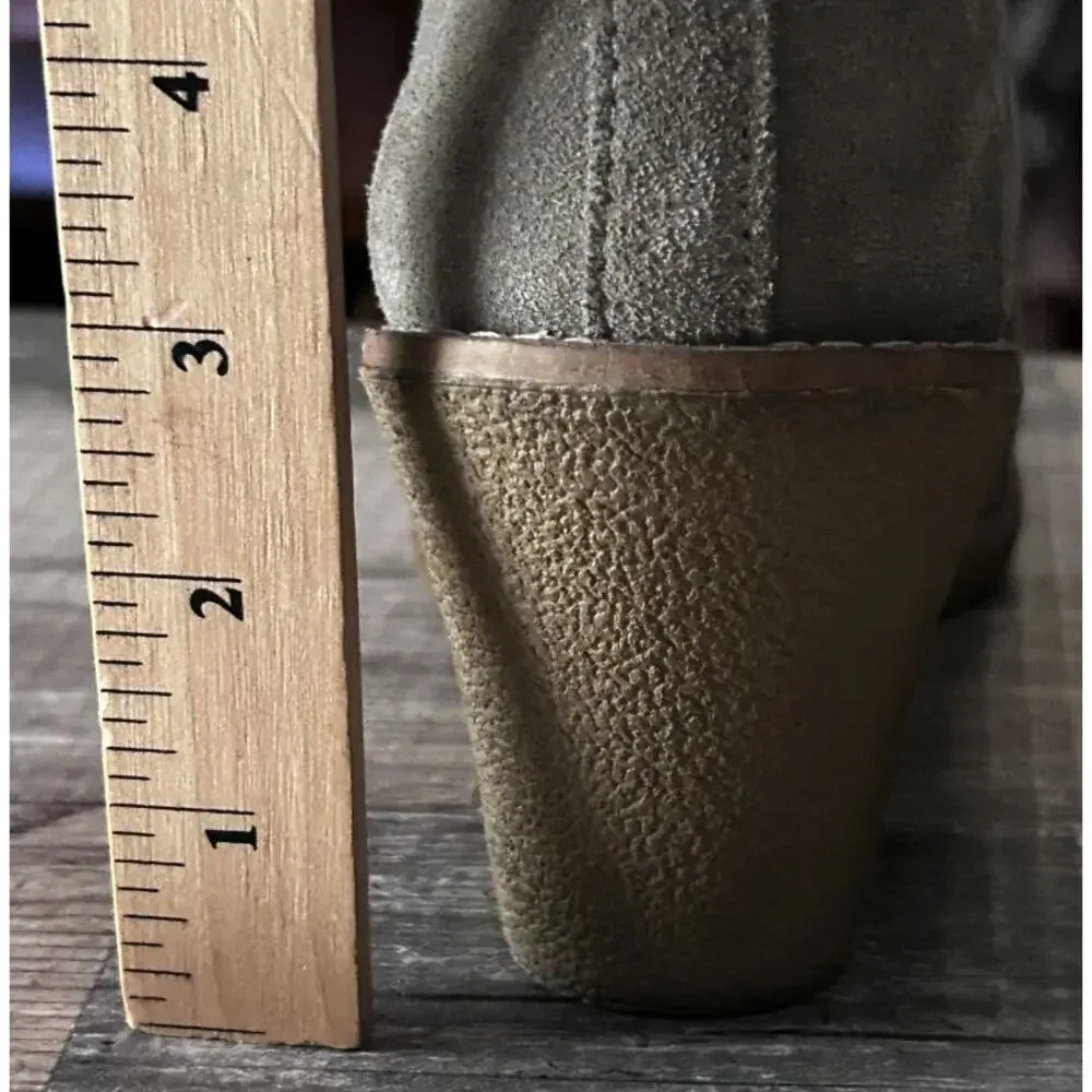 White Mountain Lambert Gray Suede Wedge Heel Lace-up Boots Booties 8
